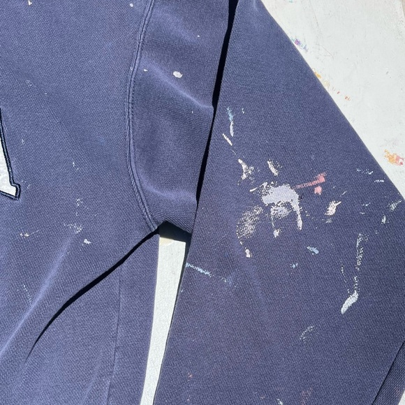 Men's Vintage Alaska Sweatshirt Blue Spell-Out S Street 90s THRASHED Grunge USA - Picture 3 of 13